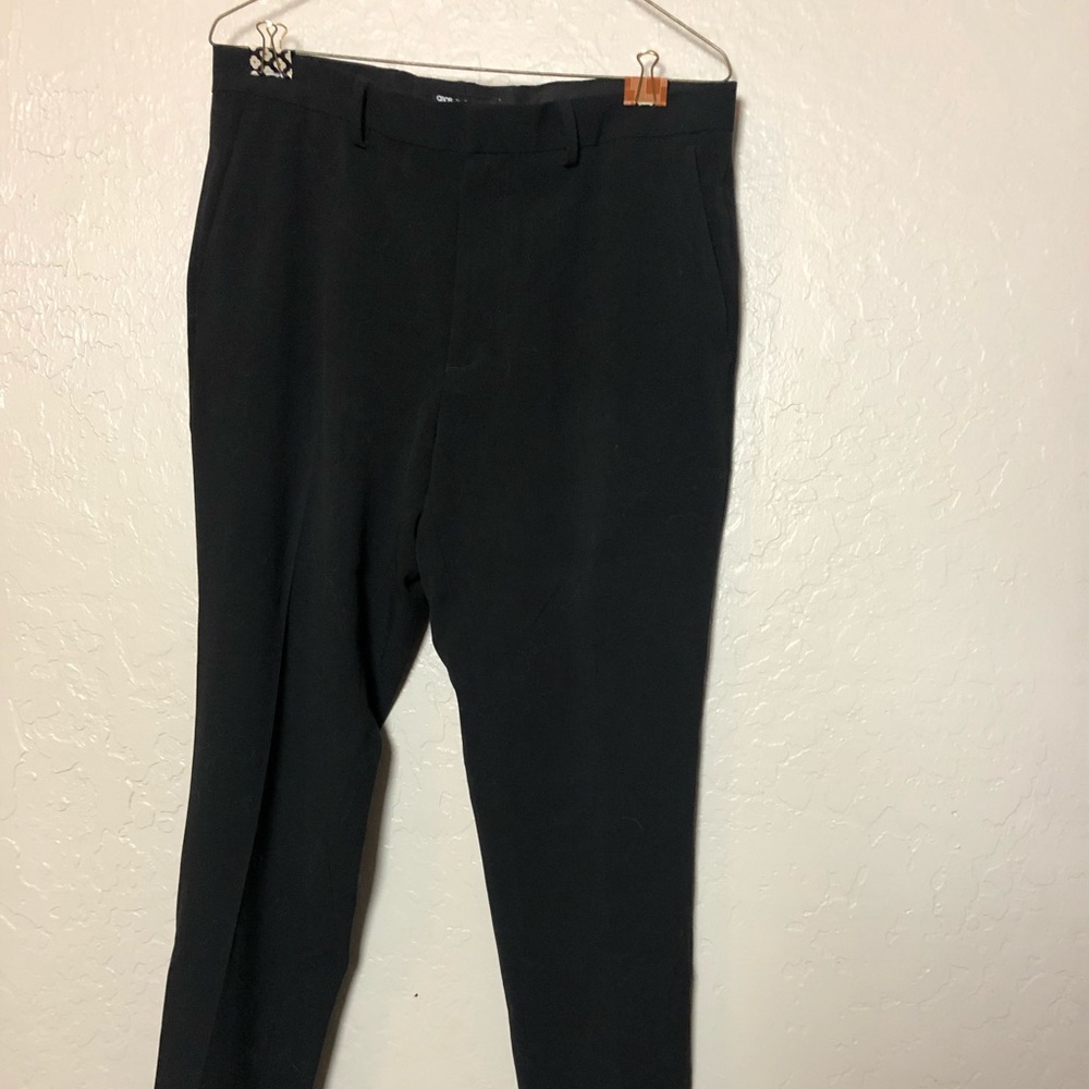 Men’s slim black dress pants